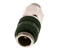 Vernikkeld Messing DN 5 Groen Luchtkoppeling Snelkoppeling G 1/8 inch Buitendraad Double Shut-Off