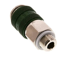 Vernikkeld Messing DN 5 Groen Luchtkoppeling Snelkoppeling G 1/8 inch Buitendraad Double Shut-Off