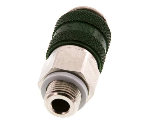 Vernikkeld Messing DN 5 Groen Luchtkoppeling Snelkoppeling G 1/8 inch Buitendraad Double Shut-Off