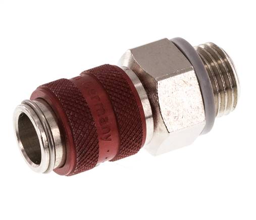 Vernikkeld Messing DN 5 Rood Luchtkoppeling Snelkoppeling G 1/4 inch Buitendraad