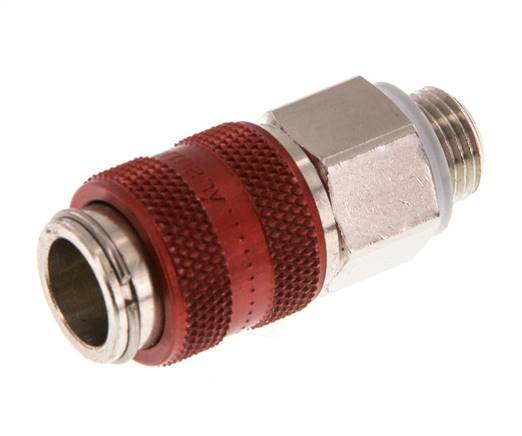 Vernikkeld Messing DN 5 Rood Luchtkoppeling Snelkoppeling G 1/8 inch Buitendraad