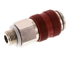 Vernikkeld Messing DN 5 Rood Luchtkoppeling Snelkoppeling G 1/8 inch Buitendraad Double Shut-Off