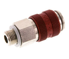 Vernikkeld Messing DN 5 Rood Luchtkoppeling Snelkoppeling G 1/8 inch Buitendraad Double Shut-Off