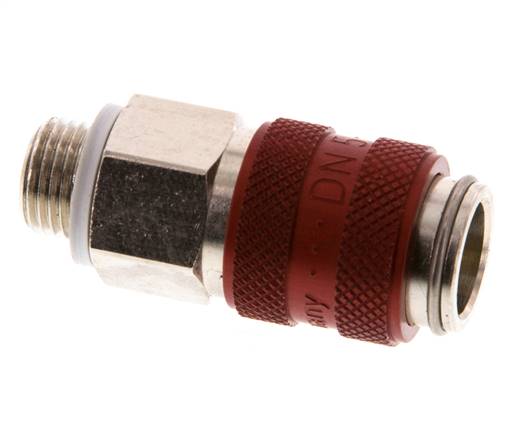 Vernikkeld Messing DN 5 Rood Luchtkoppeling Snelkoppeling G 1/8 inch Buitendraad Double Shut-Off