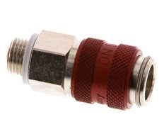 Vernikkeld Messing DN 5 Rood Luchtkoppeling Snelkoppeling G 1/8 inch Buitendraad Double Shut-Off