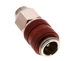 Vernikkeld Messing DN 5 Rood Luchtkoppeling Snelkoppeling G 1/8 inch Buitendraad Double Shut-Off