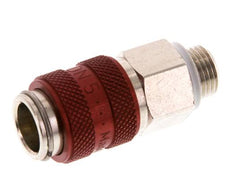 Vernikkeld Messing DN 5 Rood Luchtkoppeling Snelkoppeling G 1/8 inch Buitendraad Double Shut-Off