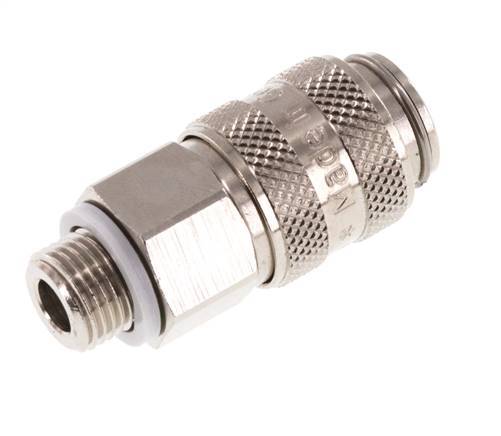 Vernikkeld Messing DN 5 Luchtkoppeling Snelkoppeling G 1/8 inch Buitendraad Double Shut-Off