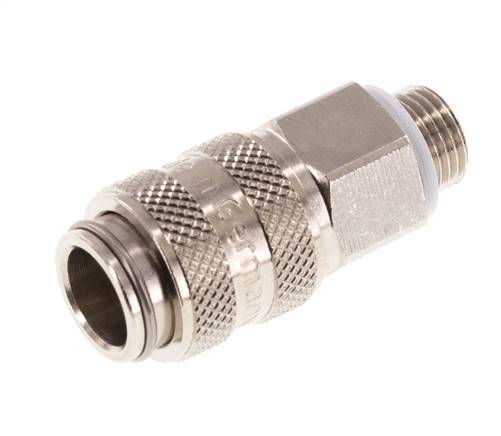 Vernikkeld Messing DN 5 Luchtkoppeling Snelkoppeling G 1/8 inch Buitendraad Double Shut-Off