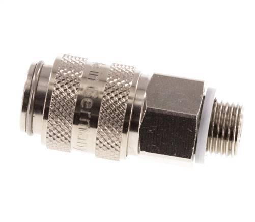 Vernikkeld Messing DN 5 Luchtkoppeling Snelkoppeling G 1/8 inch Buitendraad Double Shut-Off