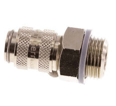 Vernikkeld Messing DN 5 Luchtkoppeling Snelkoppeling G 3/8 inch Buitendraad Double Shut-Off