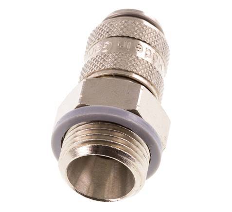 Vernikkeld Messing DN 5 Luchtkoppeling Snelkoppeling G 3/8 inch Buitendraad Double Shut-Off