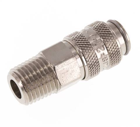 Vernikkeld Messing DN 5 Luchtkoppeling Snelkoppeling 1/4 inch NPT Buitendraad Double Shut-Off