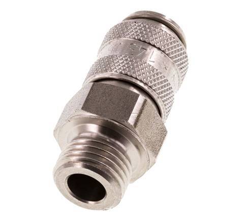 RVS DN 5 Luchtkoppeling Snelkoppeling G 1/4 inch Buitendraad