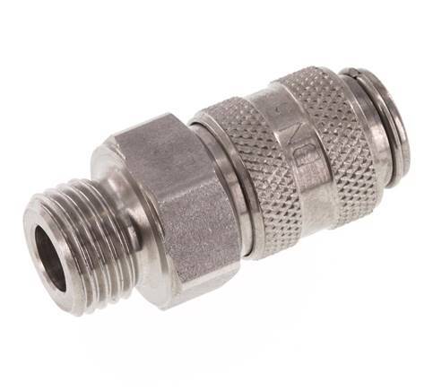 RVS DN 5 Luchtkoppeling Snelkoppeling G 1/4 inch Buitendraad Double Shut-Off