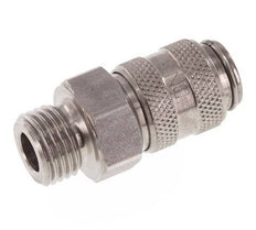 RVS DN 5 Luchtkoppeling Snelkoppeling G 1/4 inch Buitendraad Double Shut-Off