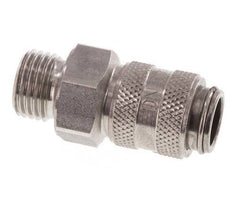 Stainless steel DN 5 Air Coupling Socket G 1/4 inch Male Double Shut-Off