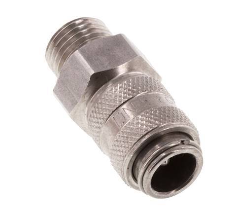 RVS DN 5 Luchtkoppeling Snelkoppeling G 1/4 inch Buitendraad Double Shut-Off