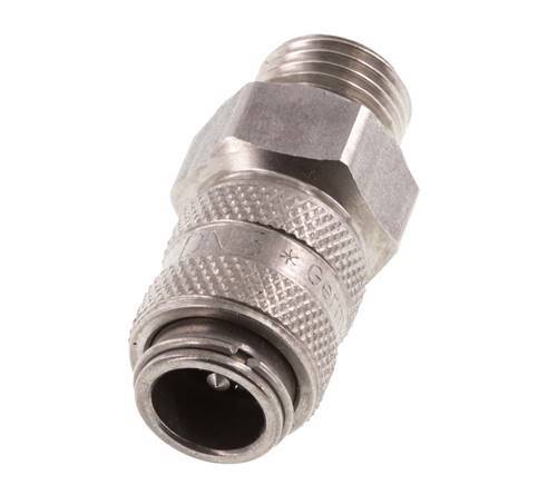RVS DN 5 Luchtkoppeling Snelkoppeling G 1/4 inch Buitendraad Double Shut-Off