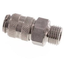 RVS DN 5 Luchtkoppeling Snelkoppeling G 1/4 inch Buitendraad Double Shut-Off