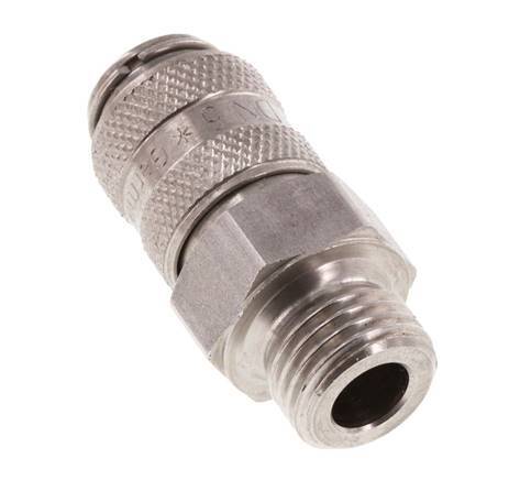 RVS DN 5 Luchtkoppeling Snelkoppeling G 1/4 inch Buitendraad Double Shut-Off