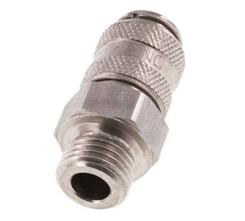 RVS DN 5 Luchtkoppeling Snelkoppeling G 1/4 inch Buitendraad Double Shut-Off