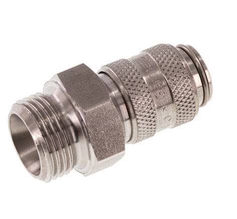 RVS DN 5 Luchtkoppeling Snelkoppeling G 3/8 inch Buitendraad Double Shut-Off