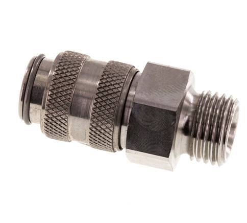 RVS 316L DN 5 Luchtkoppeling Snelkoppeling G 1/4 inch Buitendraad