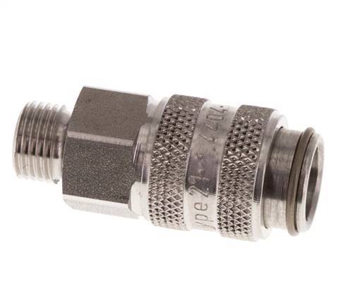 RVS 316L DN 5 Luchtkoppeling Snelkoppeling G 1/8 inch Buitendraad