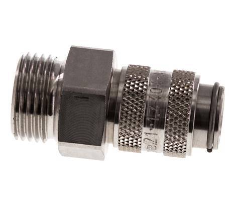 RVS 316L DN 5 Luchtkoppeling Snelkoppeling G 3/8 inch Buitendraad