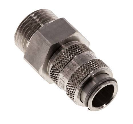Stainless Steel 316L DN 5 Air Coupling Socket G 3/8 inch Male