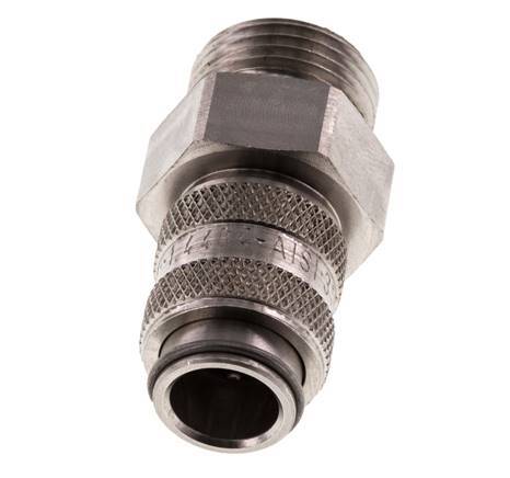 RVS 316L DN 5 Luchtkoppeling Snelkoppeling G 3/8 inch Buitendraad
