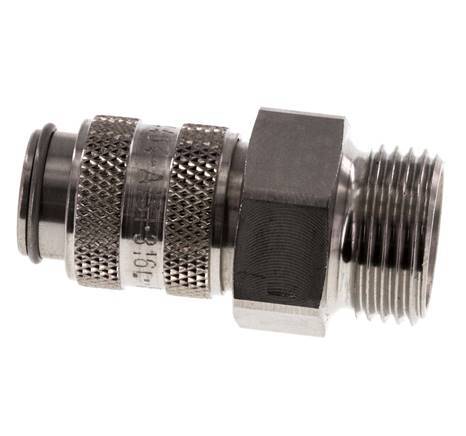 RVS 316L DN 5 Luchtkoppeling Snelkoppeling G 3/8 inch Buitendraad