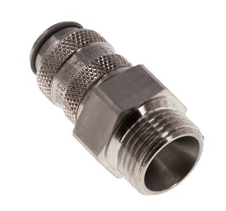 RVS 316L DN 5 Luchtkoppeling Snelkoppeling G 3/8 inch Buitendraad