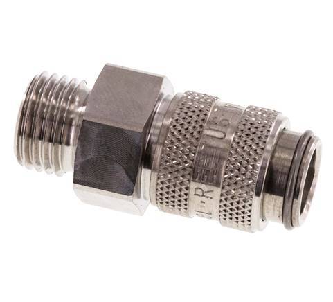 RVS 316L DN 5 Luchtkoppeling Snelkoppeling G 1/4 inch Buitendraad Double Shut-Off