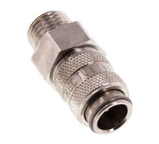 RVS 316L DN 5 Luchtkoppeling Snelkoppeling G 1/4 inch Buitendraad Double Shut-Off