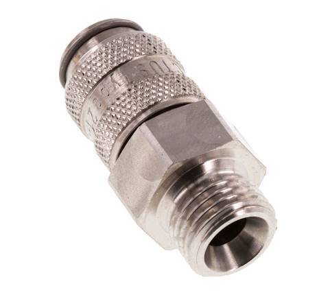 RVS 316L DN 5 Luchtkoppeling Snelkoppeling G 1/4 inch Buitendraad Double Shut-Off