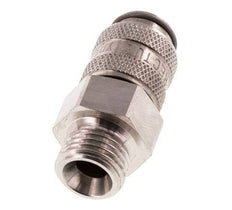 RVS 316L DN 5 Luchtkoppeling Snelkoppeling G 1/4 inch Buitendraad Double Shut-Off