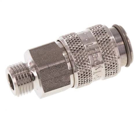RVS 316L DN 5 Luchtkoppeling Snelkoppeling G 1/8 inch Buitendraad Double Shut-Off