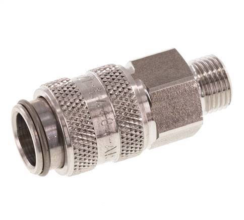 RVS 316L DN 5 Luchtkoppeling Snelkoppeling G 1/8 inch Buitendraad Double Shut-Off