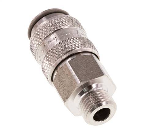 RVS 316L DN 5 Luchtkoppeling Snelkoppeling G 1/8 inch Buitendraad Double Shut-Off