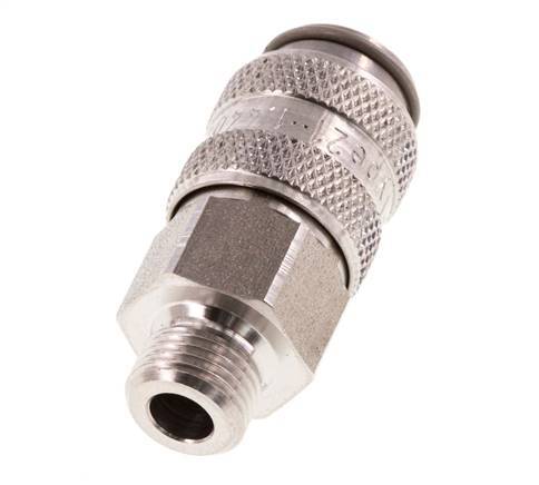 RVS 316L DN 5 Luchtkoppeling Snelkoppeling G 1/8 inch Buitendraad Double Shut-Off