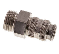 RVS 316L DN 5 Luchtkoppeling Snelkoppeling G 3/8 inch Buitendraad Double Shut-Off