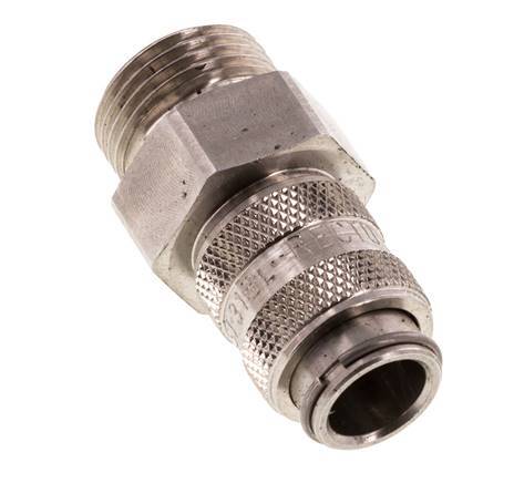 RVS 316L DN 5 Luchtkoppeling Snelkoppeling G 3/8 inch Buitendraad Double Shut-Off