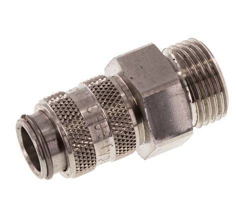 RVS 316L DN 5 Luchtkoppeling Snelkoppeling G 3/8 inch Buitendraad Double Shut-Off