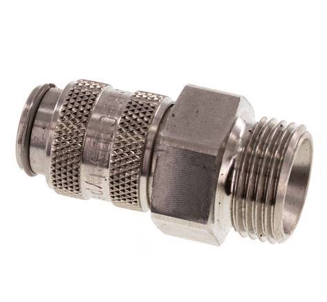 RVS 316L DN 5 Luchtkoppeling Snelkoppeling G 3/8 inch Buitendraad Double Shut-Off