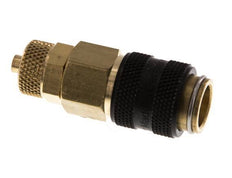 Messing DN 5 Zwart Luchtkoppeling Snelkoppeling 4x6 mm Push-On Double Shut-Off