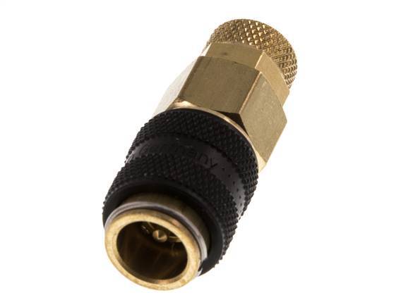 Messing DN 5 Zwart Luchtkoppeling Snelkoppeling 4x6 mm Push-On Double Shut-Off