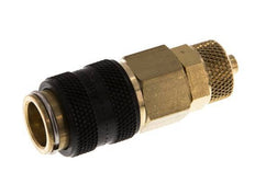 Messing DN 5 Zwart Luchtkoppeling Snelkoppeling 4x6 mm Push-On Double Shut-Off