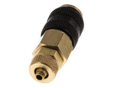 Messing DN 5 Zwart Luchtkoppeling Snelkoppeling 4x6 mm Push-On Double Shut-Off